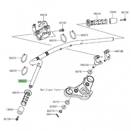 Guidon d'origine Kawasaki Vulcan S (2015 et +) | Réf. 46003062618R