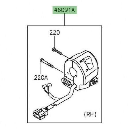 Commodo droit Kawasaki Vulcan S (2015 et +) | Réf. 460910415 - 460910477