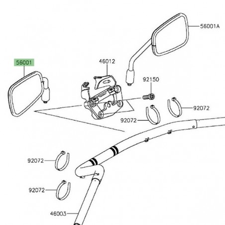 Rétroviseur gauche Kawasaki Vulcan S (2015 et +) | Réf. 560010310
