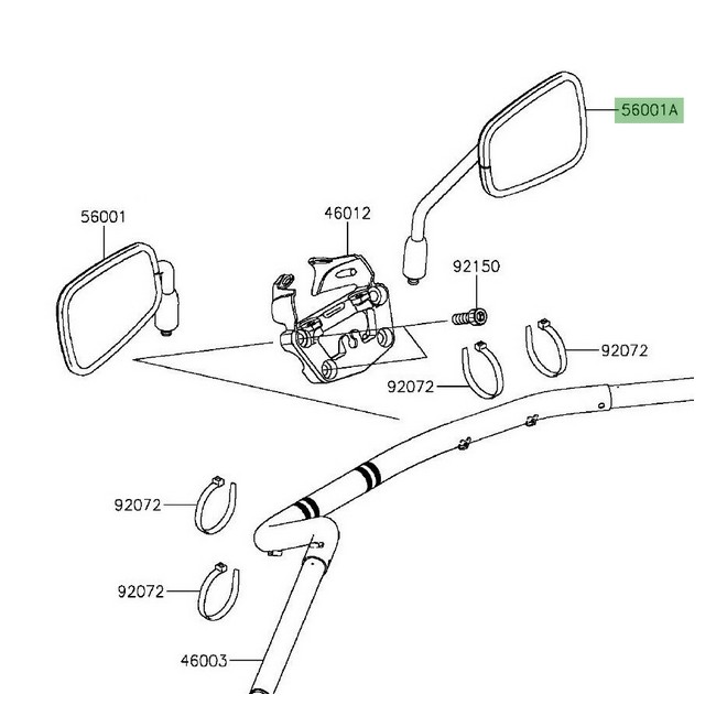 Rétroviseur droit Kawasaki Vulcan S (2015 et +) | Réf. 560010311