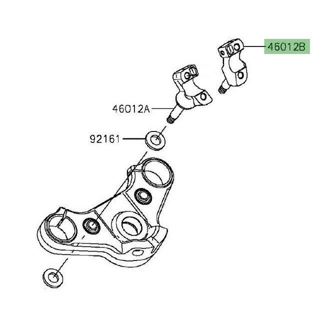 Pontet de guidon droit Kawasaki Vulcan S (2015 et +) | Réf. 46012035218R