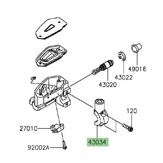 Support rétroviseur droit Kawasaki Vulcan S (2015 et +) | Réf. 430340049