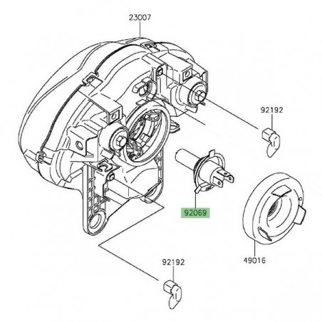 Ampoule H4 (12V - 60/55W) optique avant Kawasaki Vulcan S (2015 et +) | Réf. 920690050