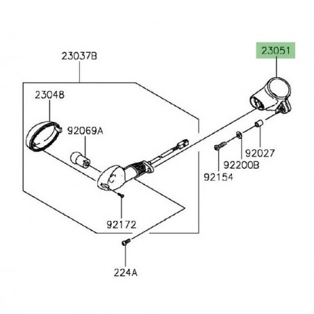 Support clignotant avant gauche Kawasaki Vulcan S (2015 et +) | Réf. 230510042