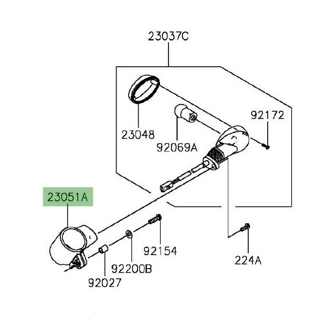 Support clignotant avant droit Kawasaki Vulcan S (2015 et +) | Réf. 230510043