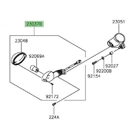 Clignotant avant gauche Kawasaki Vulcan S (2015 et +) | Réf. 230370416