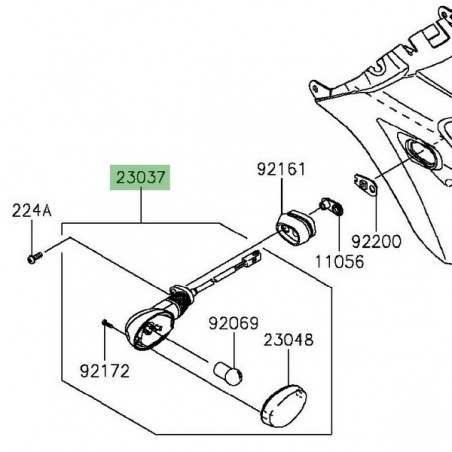 Clignotant arrière gauche Kawasaki Vulcan S (2015 et +) | Réf. 230370376