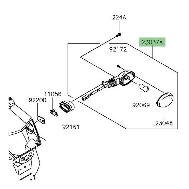Clignotant arrière droit Kawasaki Vulcan S (2015 et +) | Réf. 230370377