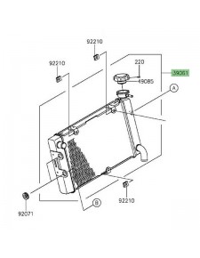 Radiateur d'origine Kawasaki Vulcan S (2015-2019) | Réf. 390610714