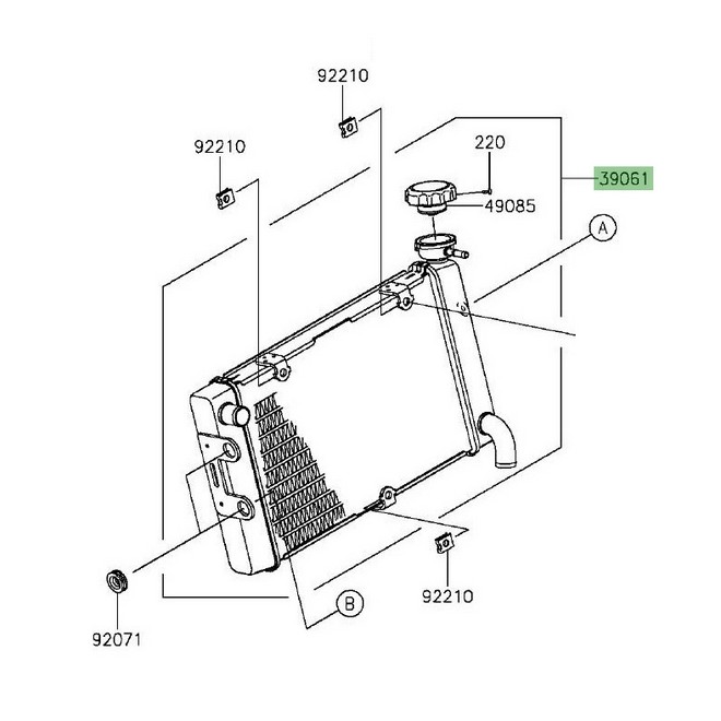 Radiateur d'origine Kawasaki Vulcan S (2020 et +) | Réf. 390610799