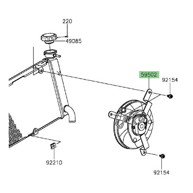 Ventilateur d'origine Kawasaki Vulcan S (2019 et +) | Réf. 595020613