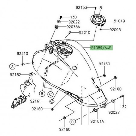 Réservoir d'essence Kawasaki Vulcan S (2015 et +) | Moto Shop 35