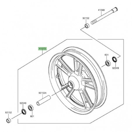 Jante avant noire d'origine Kawasaki Vulcan S (2015 et +) | Réf. 410730653QT