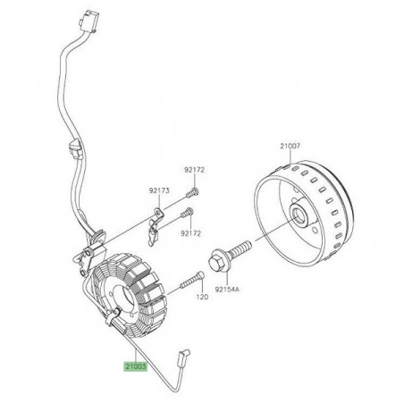 Alternateur d'origine Kawasaki 210030191 | Moto Shop 35