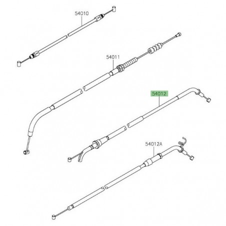 Câble d'ouverture des gaz Kawasaki Z125 (2019-2024) | Réf. 540120695
