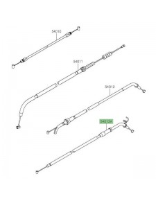 Câble de fermeture des gaz Kawasaki Z125 (2019-2024) | Réf. 540120696