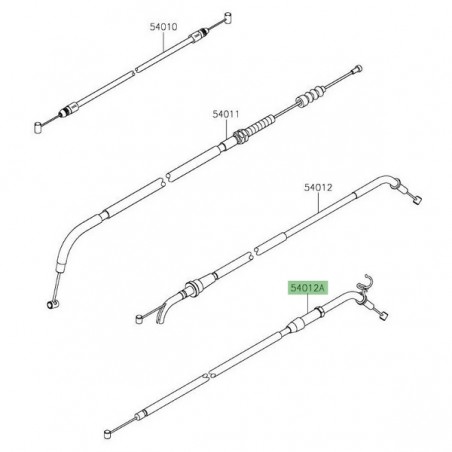 Câble de fermeture des gaz Kawasaki Z125 (2019-2024) | Réf. 540120696