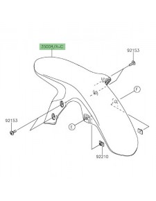 Garde-boue avant peint Kawasaki Z125 (2019-2021) | Moto Shop 35