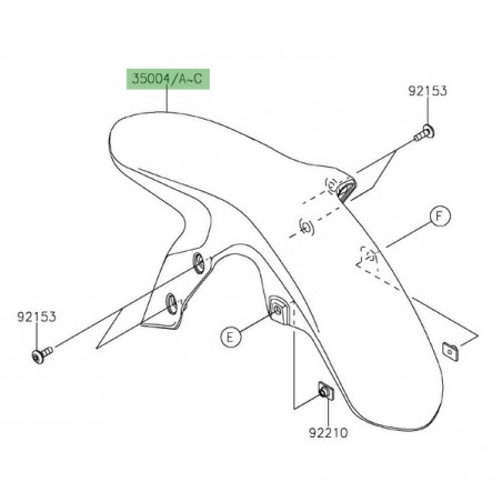 Garde-boue avant peint Kawasaki Z125 (2019-2021) | Moto Shop 35