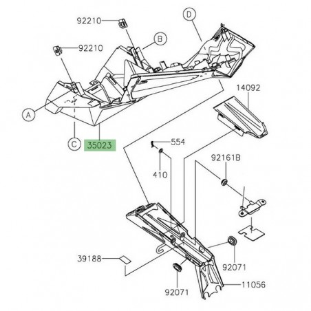 Passage de roue arrière Kawasaki Z125 (2019-2024) | Réf. 350230396