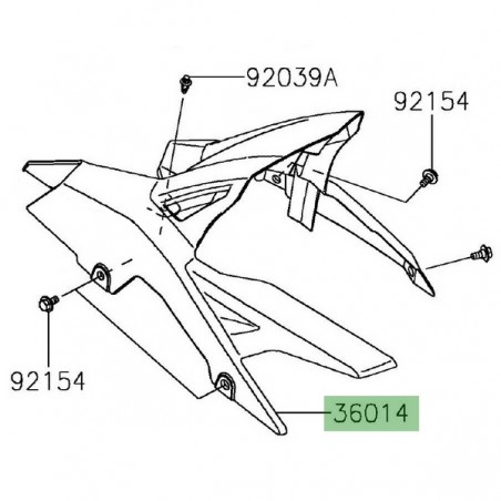 Garde-boue arrière Kawasaki Z125 (2019-2024) | Réf. 360140562