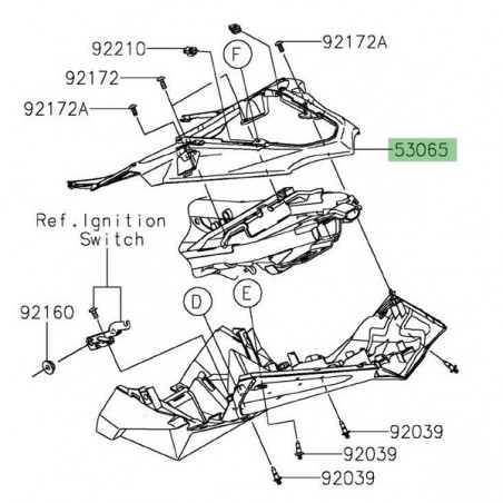 Coque arrière Kawasaki Z125 (2019-2024) | Réf. 530650024