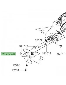 Flanc gauche tête de fourche Kawasaki Z125 (2019-2024) | Moto Shop 35