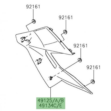Écope de radiateur gauche Kawasaki Z125 (2019-2024) | Moto Shop 35