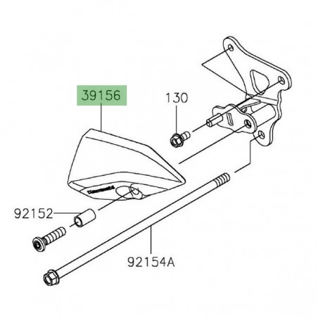 Plastique patin de protection gauche Kawasaki Z125 (2019 et +) | Réf. 391561771