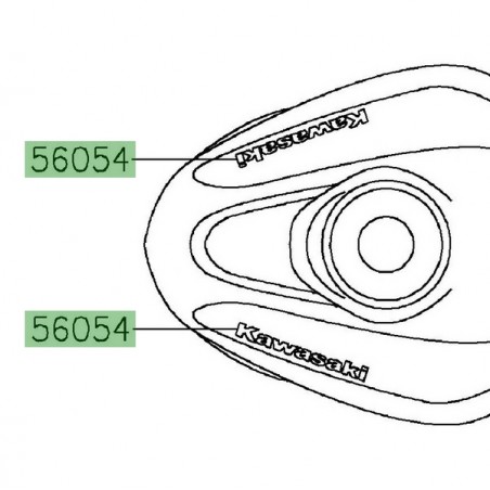 Autocollant "Kawasaki" réservoir Kawasaki Z125 (2019-2024) | Moto Shop 35