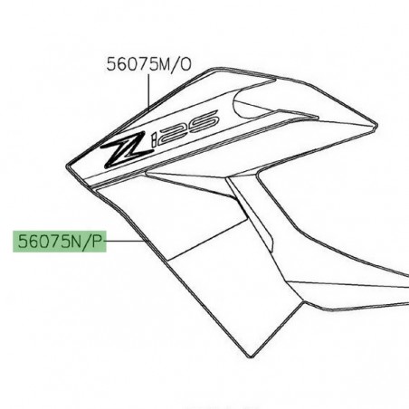 Autocollant décoratif écope de radiateur Kawasaki Z125 (2019-2021) | Moto Shop 35