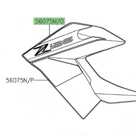 Autocollant "Z125" écope de radiateur Kawasaki Z125 (2019-2021) | Moto Shop 35