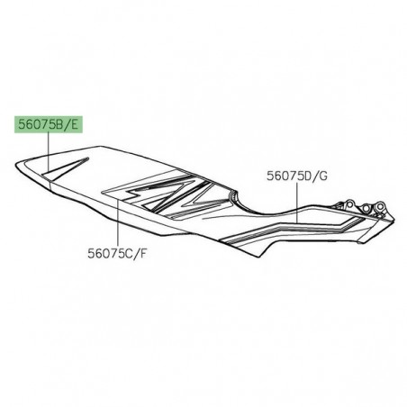 Autocollant supérieur habillage sous réservoir Kawasaki Z125 (2019-2021) | Moto Shop 35