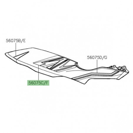 Autocollant central habillage sous réservoir Kawasaki Z125 (2019-2021) | Moto Shop 35