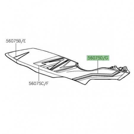 Autocollant inférieur habillage sous réservoir Kawasaki Z125 (2019-2021) | Moto Shop 35