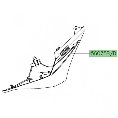 Autocollant "Z125" flanc de coque arrière Kawasaki Z125 (2019-2021) | Moto Shop 35