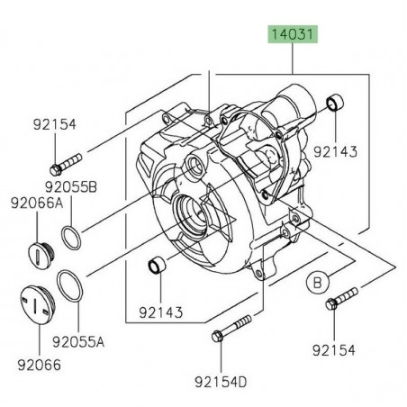 Carter d'alternateur Kawasaki Z125 (2019-2024) | Réf. 140310628