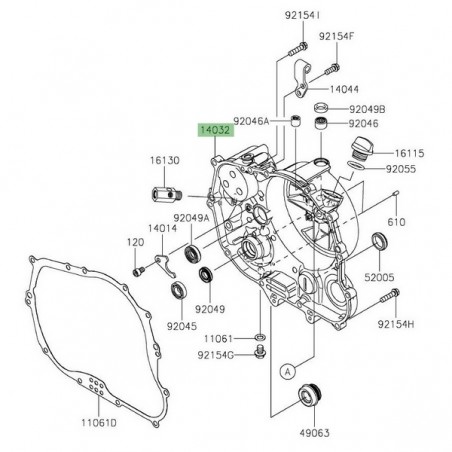 Carter d'embrayage Kawasaki Z125 (2019-2024) | Réf. 140320651