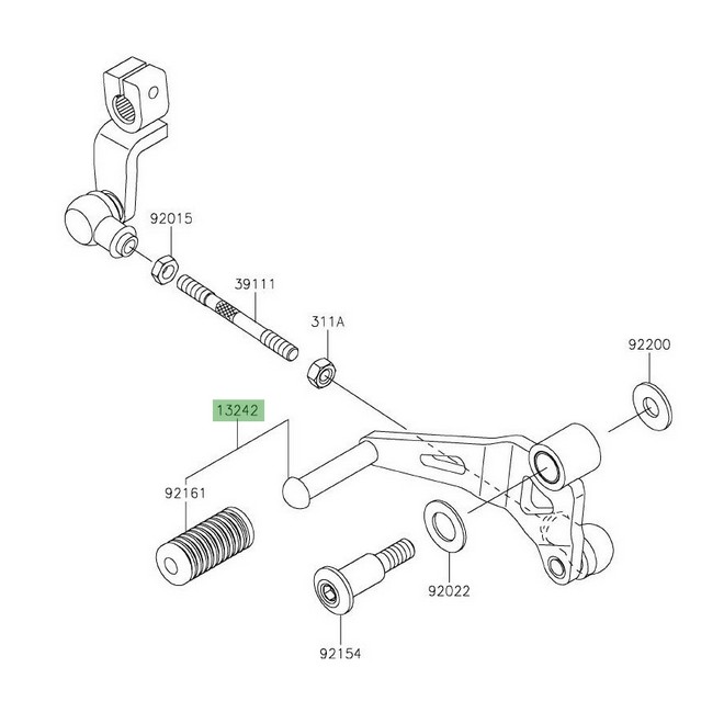 Sélecteur de vitesse Kawasaki 132420159 | Moto Shop 35