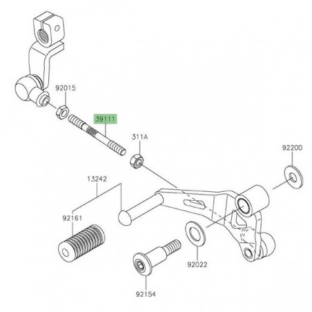 Tige sélecteur de vitesse Kawasaki 391110320 | Moto Shop 35