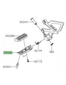 Repose-pieds avant gauche Kawasaki Z125 (2019-2024) | Réf. 340280035