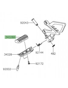 Caoutchouc de repose-pieds avant Kawasaki 340280056 | Moto Shop 35