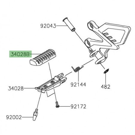 Caoutchouc de repose-pieds avant Kawasaki 340280056 | Moto Shop 35