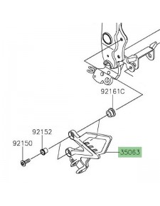 Platine repose-pieds avant gauche Kawasaki Z125 (2019-2024) | Réf. 350630923