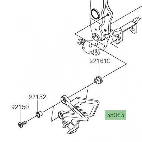 Platine repose-pieds avant gauche Kawasaki Z125 (2019-2024) | Réf. 350630923