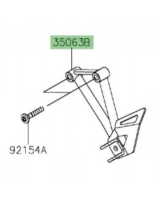 Platine repose-pieds arrière gauche Kawasaki Z125 (2019-2024) | Réf. 35063131918R