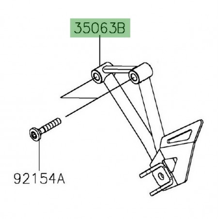 Platine repose-pieds arrière gauche Kawasaki Z125 (2019-2024) | Réf. 35063131918R