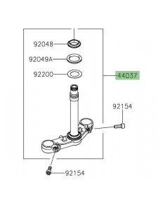 Té de fourche inférieur Kawasaki Z125 (2019-2024) | Réf. 44037014221