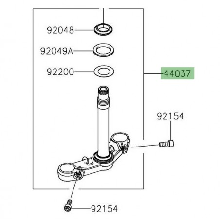 Té de fourche inférieur Kawasaki Z125 (2019-2024) | Réf. 44037014221