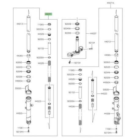 Bras de fourche gauche Kawasaki Z125 (2019-2024) | Réf. 44071147718R
